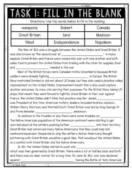 War of 1812 Reading Comprehension Challenge - Close Reading Activity - Image 2
