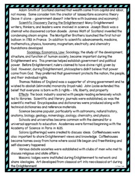 Age of Enlightenment DIGITAL Reading Passage & Questions Self Grading - Image 3