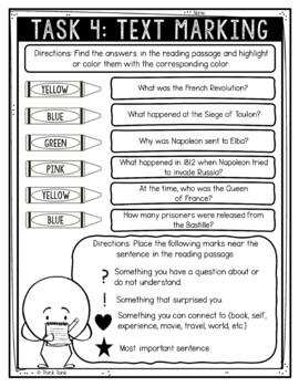 Napoleon Bonaparte Reading Comprehension Challenge - Close Reading Activity - Image 4