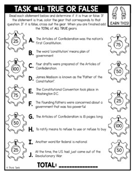 Articles of Confederation Thinktivity™ Reading Comprehension - Interactive - Image 3