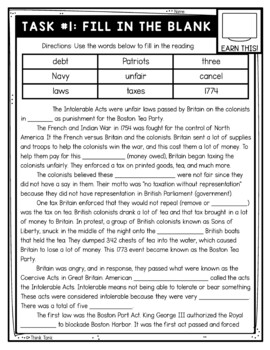 Intolerable Acts Thinktivity™ Reading Comprehension - American Revolution - Image 2