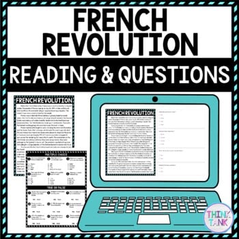 French Revolution DIGITAL Reading Passage & Questions Self Grading