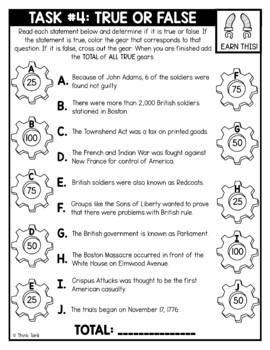 Boston Massacre Thinktivity™ Reading Comprehension - American Revolution - Image 3
