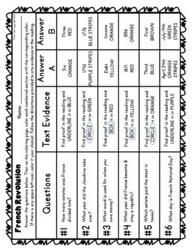 French Revolution Color by Number, Reading Passage and Text Marking - Image 3