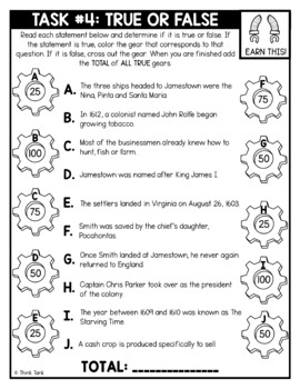 Jamestown Thinktivity™ Reading Comprehension - Colonial America - Image 3