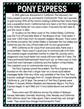 Pony Express DIGITAL Reading Passage & Questions Self Grading - Image 2