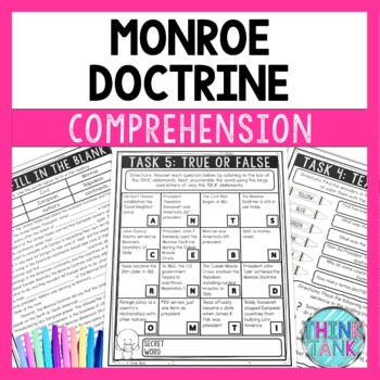 Monroe Doctrine Reading Comprehension Challenge - Close Reading Activity