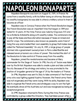 Napoleon Bonaparte DIGITAL Reading Passage & Questions Self Grading - Image 2