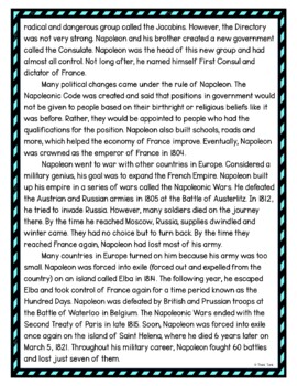 Napoleon Bonaparte DIGITAL Reading Passage & Questions Self Grading - Image 3