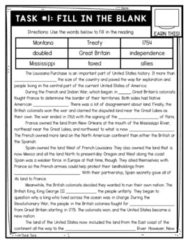 Louisiana Purchase Thinktivity™ Reading Comprehension - Westward Expansion - Image 2