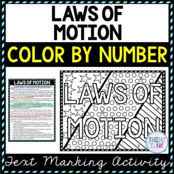 Laws of Motion Color by Number, Reading Passage and Text Marking