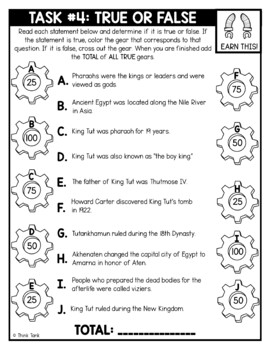 King Tut Ancient Egypt Thinktivity™ Reading Comprehension - Image 3