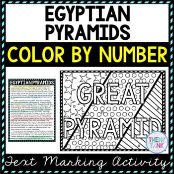 Egyptian Pyramids Color by Number, Reading Passage and Text Marking