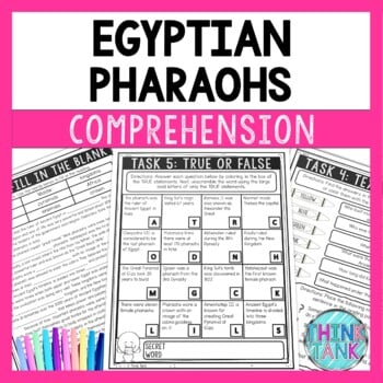 Egyptian Pharaohs Reading Comprehension Challenge - Close Reading