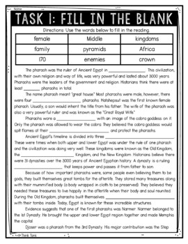 Egyptian Pharaohs Reading Comprehension Challenge - Close Reading - Image 2