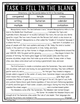 Ancient Mesopotamia Reading Comprehension Challenge - Close Reading - Image 2