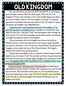 Old Kingdom Color by Number, Reading Passage and Text Marking - Image 4