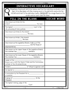 Branches of Government Interactive Word Wall Mystery - Scavenger Hunt - Image 4