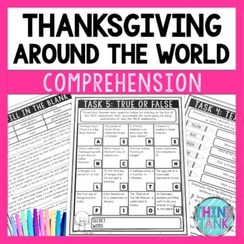 Thanksgiving Around the World Reading Comprehension Challenge - Close Reading