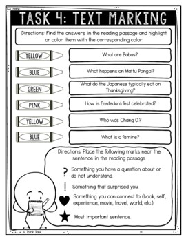 Thanksgiving Around the World Reading Comprehension Challenge - Close Reading - Image 4