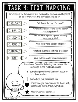 Medieval Knights Reading Comprehension Challenge - Close Reading - Middle Ages - Image 4