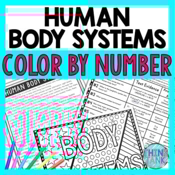 Human Body Systems Color by Number, Reading Passage and Text Marking