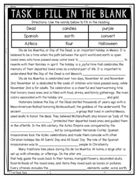 Day of the Dead Reading Comprehension Challenge - Dia de los Muertos - Image 2