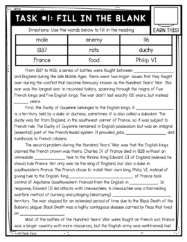 Hundred Years War Thinktivity™ Reading Comprehension - Middle Ages - Image 2