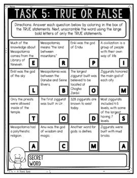 Ziggurats of Ancient Mesopotamia Reading Comprehension Challenge - Close Reading - Image 3