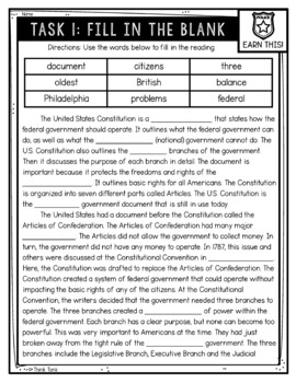 US Constitution Reading Comprehension CSI Spy Mystery - Close Reading Challenge - Image 2
