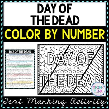 Day of the Dead Color by Number, Reading Passage and Text Marking