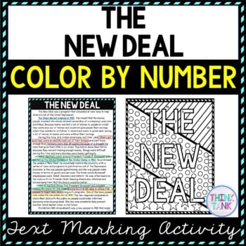 The New Deal Color by Number, Reading Passage and Text Marking
