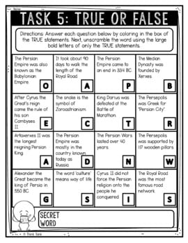 Persian Empire Reading Comprehension Challenge - Close Reading - Image 3
