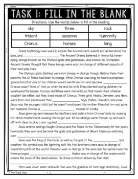 Greek Gods Reading Comprehension Challenge - Close Reading - Greek Mythology - Image 2