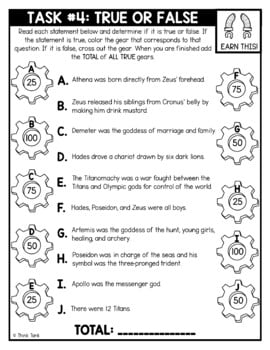 Greek Gods Thinktivity™ Reading Comprehension - Greek Mythology - Olympians - Image 3