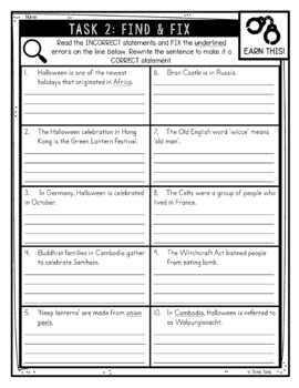 Halloween Around the World Reading Comprehension CSI Spy Mystery - Close Reading - Image 4