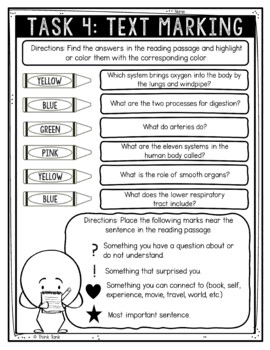 Human Body Systems Reading Comprehension Challenge - Close Reading - Image 4