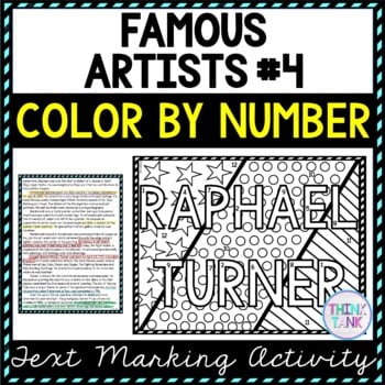 Famous Artists #4 Color by Number, Reading Passage and Text Marking