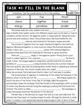 Digestive System Thinktivity™ Reading Comprehension - Human Body Systems - Image 2