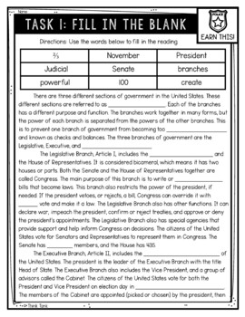 Branches of Government Reading Comprehension CSI Spy Mystery - Close Reading - Image 2