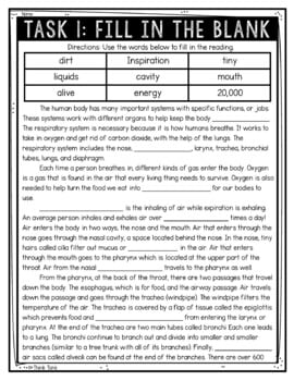 Respiratory System Reading Comprehension Challenge - Close Reading - Image 2