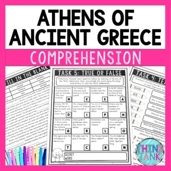 Athens - Ancient Greece Reading Comprehension Challenge - Close Reading