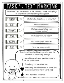 Immune System Reading Comprehension Challenge - Close Reading - Image 4