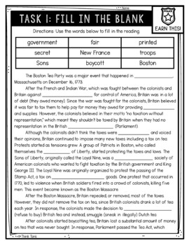 Boston Tea Party Reading Comprehension CSI Spy Mystery - Close Reading - Image 2