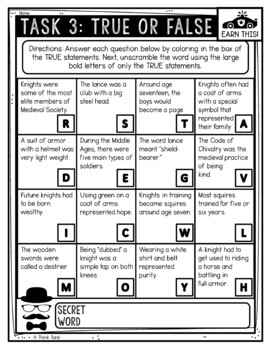 Medieval Knights Reading Comprehension CSI Spy Mystery - Close Reading - Image 4