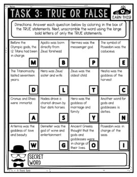 Olympian Gods Greek Mythology Reading Comprehension CSI Spy Mystery - Image 4