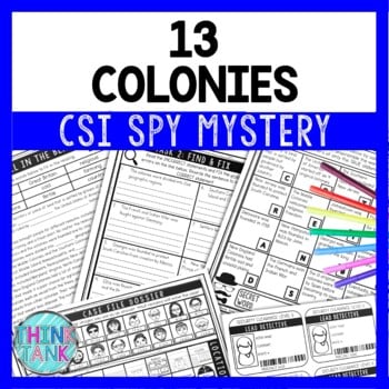 13 Colonies Reading Comprehension CSI Spy Mystery - Close Reading