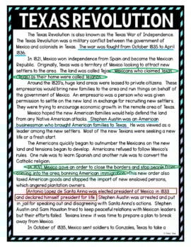Texas Revolution Color by Number, Reading Passage and Text Marking - Image 4