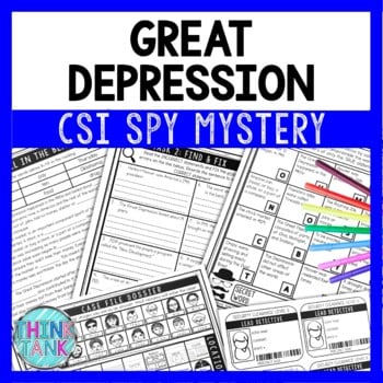 Great Depression Reading Comprehension CSI Spy Mystery - Close Reading