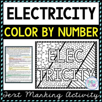 Electricity Color by Number, Reading Passage and Text Marking